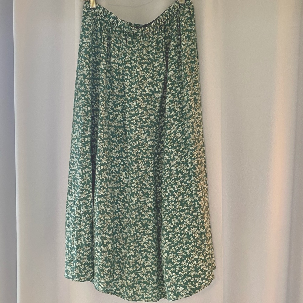 New: Floral Light Green American Eagle Maxi Skirt - Picture 4 of 5